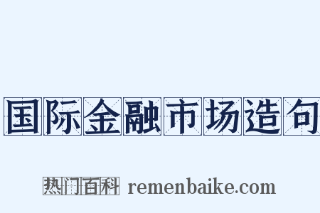 国际金融市场造句是什么意思的图片